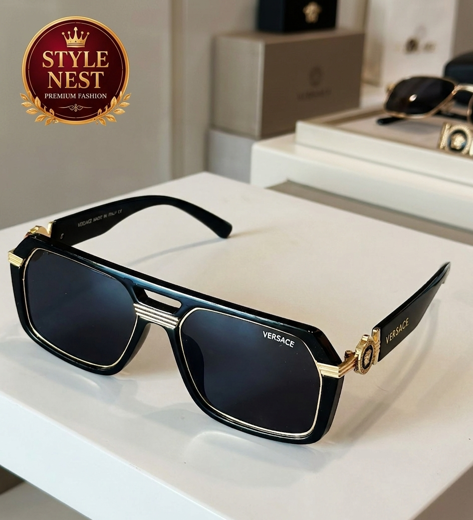 Premium Oversized Sunglasses – Black & Gold