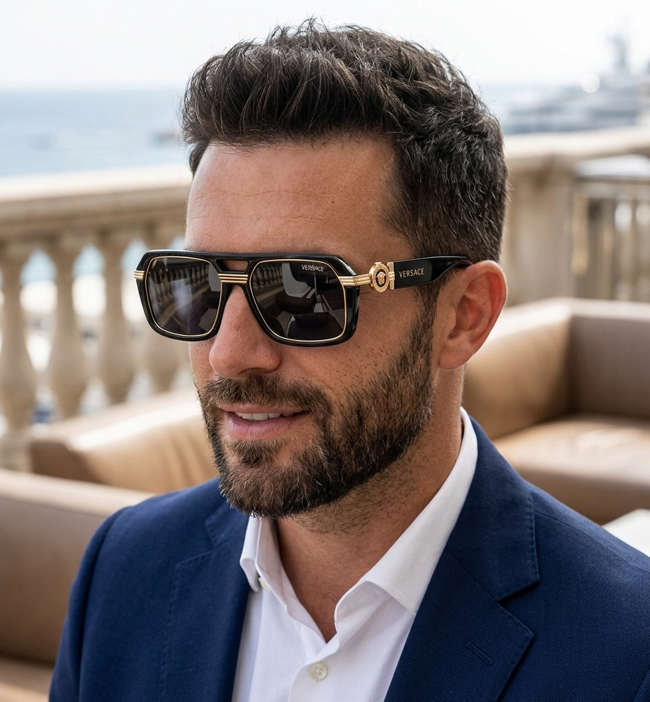 Premium Oversized Sunglasses – Black & Gold